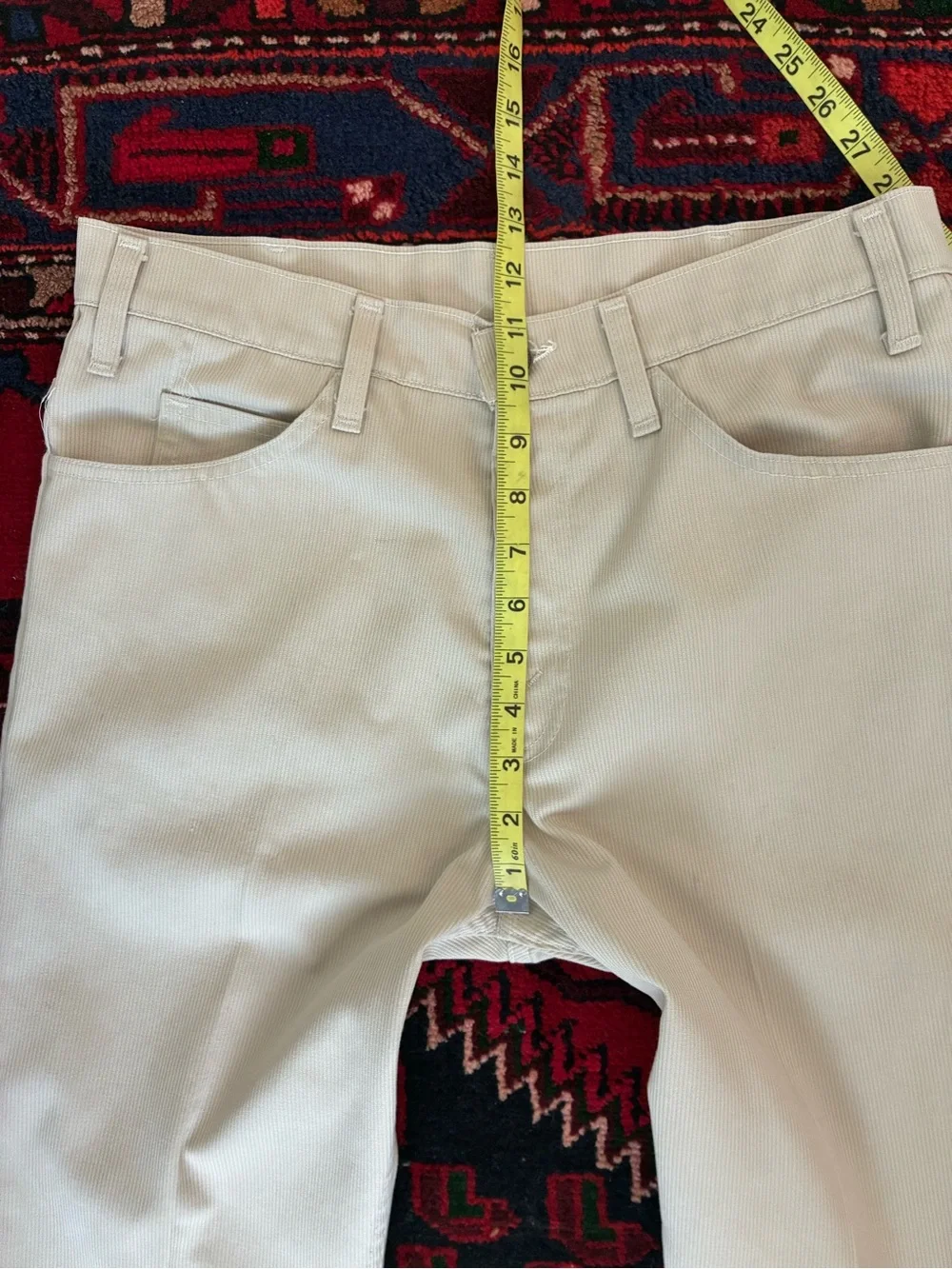 Vintage 70s Levi’s Sta-Prest Corduroy Khaki Kick Flare Pants